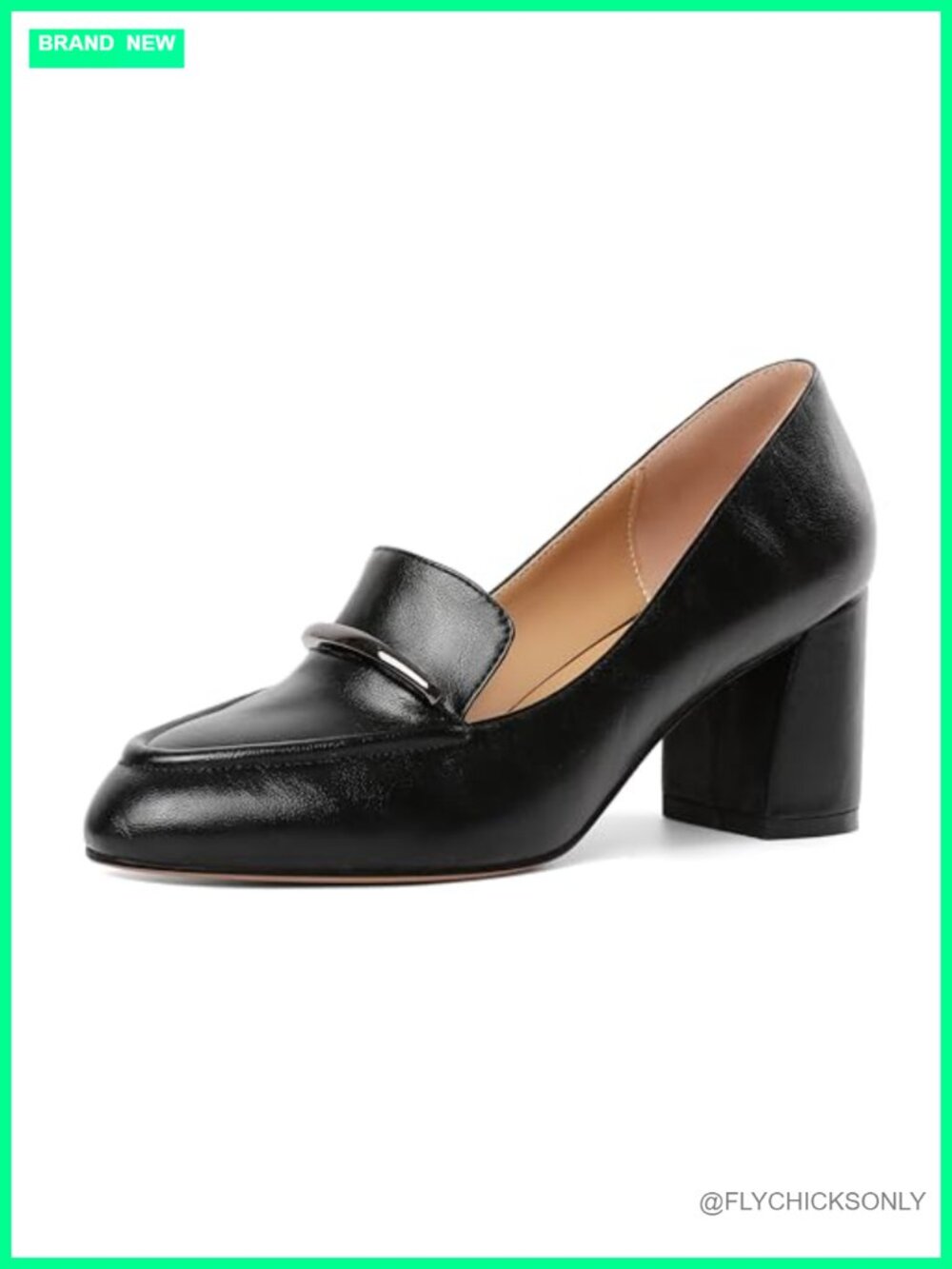 Women's Block Heel Round Toe Slip On Chunky Loafer Dress Pumps 2.5 Inches